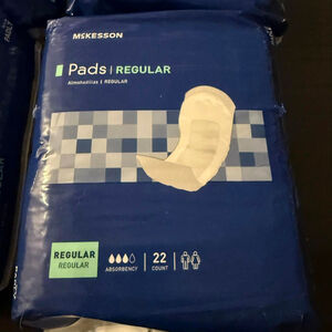 Lot of 5 Women's McKesson Regular Absorbancy Pads One Size Blue White